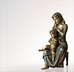 Mariafigur Maria die Sanftmütige: Klassische Madonna Bronzefiguren