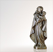 Maria Bronzefiguren Madonna: Madonna aus Bronze für einen Grabstein