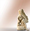 Engelfiguren Schlummerndes Engelmädchen: Engel Skulpturen aus Stein