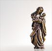 Madonna Bronzefiguren Heilige Maria mit dem Jesuskind: Grabfigur Heilige Madonna aus Bronze