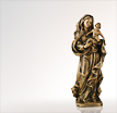 Mariaskulpturen Mutter des Schöpfers: Heilige Marienfigur mit Kind aus Bronze