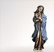 Mariaskulpturen Mutter der Barmherzigkeit: Madonna Figur aus Bronze