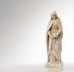 Madonna Steinfiguren Maria in Demut: Madonna Skulptur aus Stein