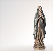 Madonnenfiguren Madonna die Betende: Madonnenfigur aus Bronze für einen Grabstein