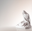 Maria Skulpturen Madonna Rosario: Madonna Grabfigur aus Stein